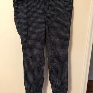 Navy blue polka dot slacks